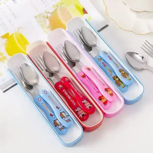 Portable Kids' Stainless Steel Cutlery Set