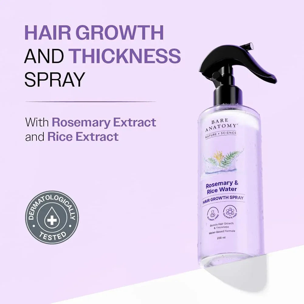 Rosemary & Rice Water Spray For Natural Hair Growth & Hair Thickness